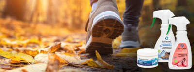 Person walking in the autumn forest